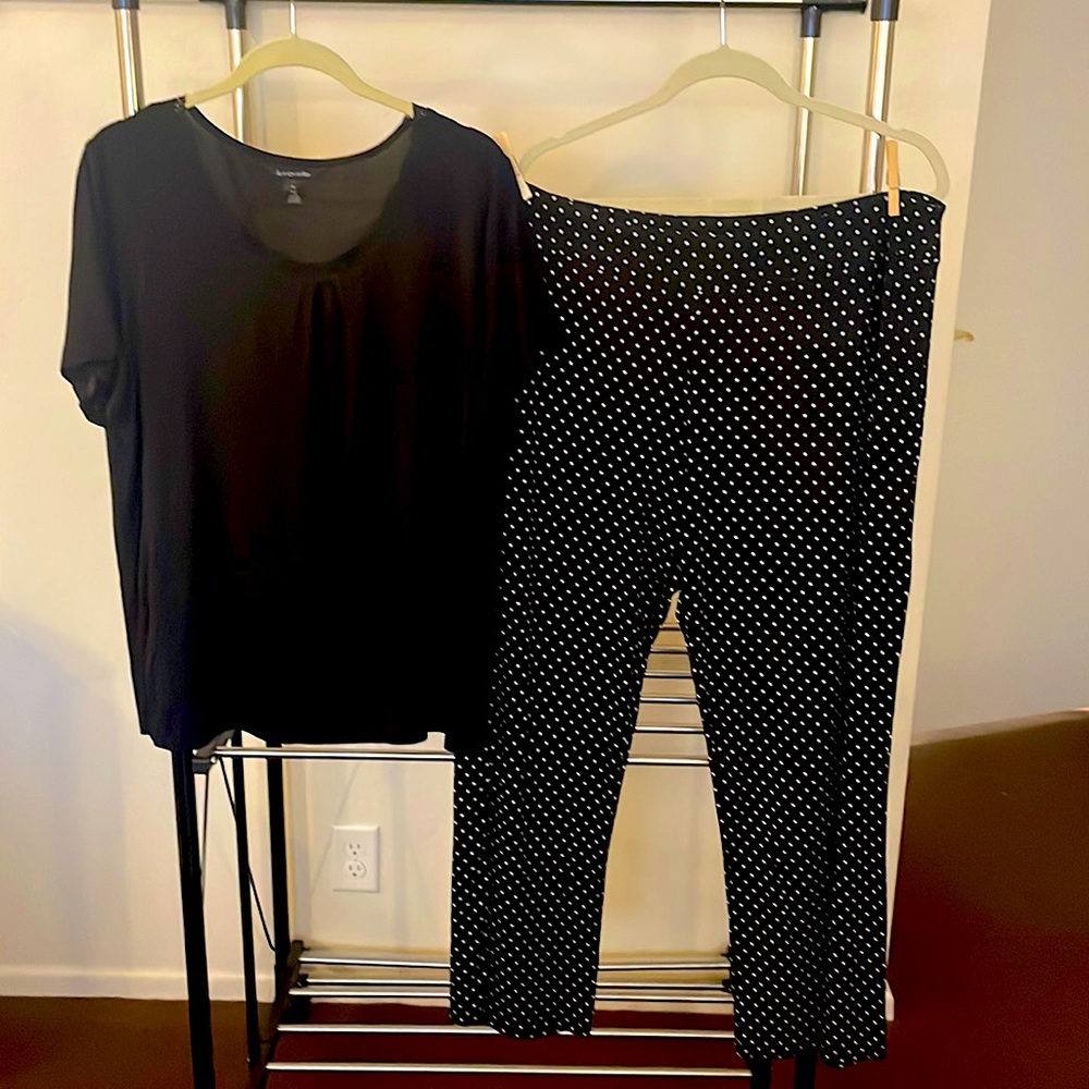 Maternity pajamas - size XL black & white